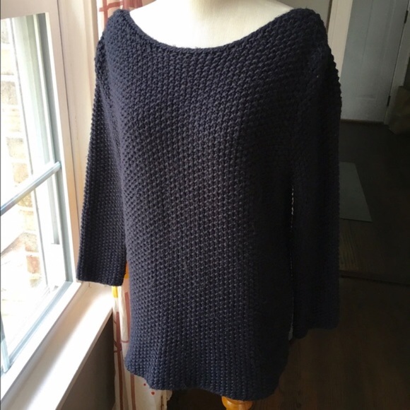 Zara Sweaters - Zara med sweater navy blue tie back